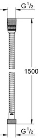 GROHE 22101000 - Sprchová hadica VITALIOFLEX METAL LONG-LIFE 1500 mm chróm