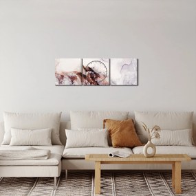 Obraz - Fialový mramor N⁰1 (s hodinami) (90x30 cm)