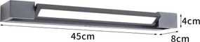Brilagi - LED vonkajšie nástenné svietidlo AQUA LINE LED/12W/230V 45 cm IP44 antracit CRI 90