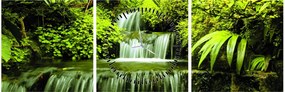 Obraz - Indonézske vodopády (s hodinami) (90x30 cm)