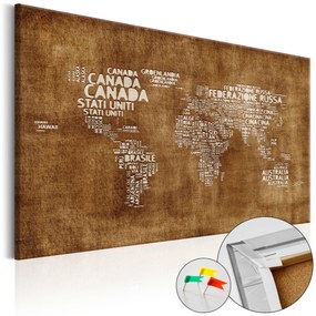 Artgeist Obraz na korku - The Lost Map [Cork Map - Italian Text] Veľkosť: 120x80