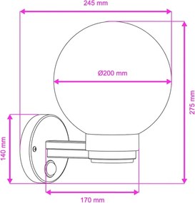 Brilagi - Vonkajšie nástenné svietidlo so senzorom HARBOR 1xE27/40W/230V IP33 čierne/číre
