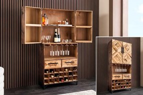 Dizajnová barová skrinka Winebar 160 cm borovica