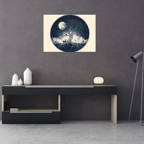 Obraz – Magický strom s jeleňom I. (70x50 cm)