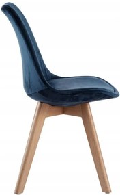 Bestent Jedálenská stolička zamatová škandinávsky štýl Blue Glamor