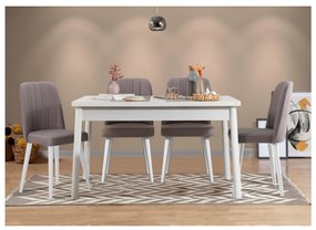 Jedálenský set Bimuvo 5 (biela + sivá) (pre 4 osoby). Vlastná spoľahlivá doprava až k Vám domov. 1095064