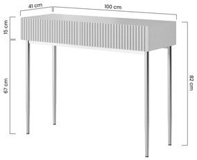 Moderný písací stôl Nicole - biely mat / zlatá