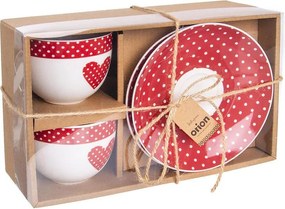 Porcelánová šálka s tanierikom BODKA 280 ml 2 ks
