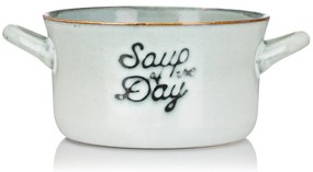 Kameninová miska na polievku Soup 500 ml svetlosivá