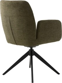 Zelené čalúnené jedálenské kreslo s podrúčkami Roxana – Unique Furniture