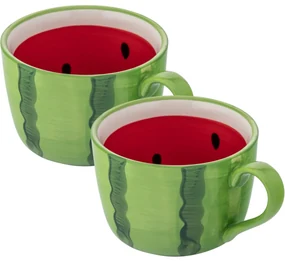 Altom Sada keramických jumbo hrnků Tropicanameloun 470 ml, 2 ks