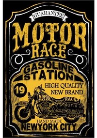 Ceduľa Motor Race Gasoline Station NewYork City