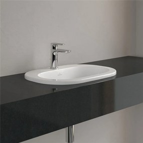 VILLEROY &amp; BOCH O.novo zápustné umývadlo s otvorom, s prepadom, 560 x 405 mm, biela alpská, s povrchom CeramicPlus, 416156R1