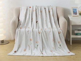 XPOSE® Mikroplyšová deka DIVOKÉ MAKY - svetlo sivá 200x220 cm