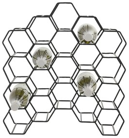 Čierny kovový regál na víno na 12 fliaš Salbris - Light &amp; Living