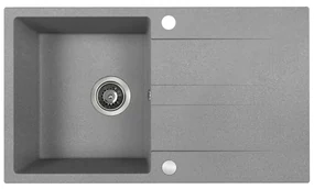 Kuchinox Laut, 1-komorový granitový drez 760x440x174 mm + sifón, šedá, LAV-SBZ_511Y