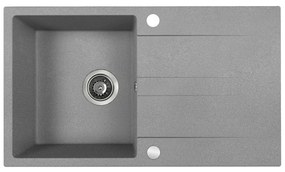 Kuchinox Laut, 1-komorový granitový drez 760x440x174 mm + sifón, šedá, LAV-SBZ_511Y