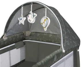 Lionelo - Cestovná postieľka SVEN PLUS béžovo-olivová