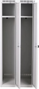 Kovová šatníková skrinka S7, 2-dverová, 1800 x 600 x 500 mm, demont, cylindrický zámok, tmavosivé dvere