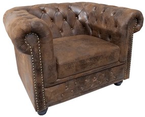 Kreslo CHESTERFIELD, Vintage, hnedá