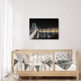 Sklenený obraz Brooklynského mostu a New Yorku (70x50 cm)