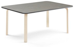 Stôl ELTON, 1800x700x590 mm, linoleum - tmavošedá, breza