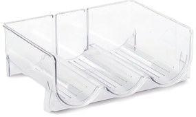 Stojan na 3 fľaše, stohovateľný, transparentný COMPACTA