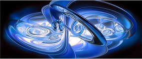 Modrý abstraktný obraz (120x50 cm)