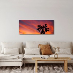 Obraz západu slnka nad siluetou stromu (120x50 cm)