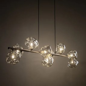 Závesný luster LAVA 9xG9/8W/230V bronzový/dymovo-béžový