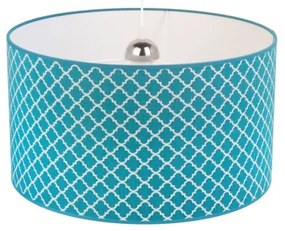 Duolla - Luster na lanku MAROKO 1xE27/40W/230V pr. 45 cm tyrkysová/biela