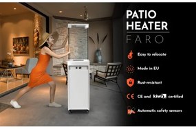 Planika Faro GAS - Vonkajší plynový krb 142x36 cm 8kW biela + ochranný kryt