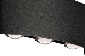 Vonkajšia nástenná lampa čierna vrátane LED 6-svetlo IP54 - Silly