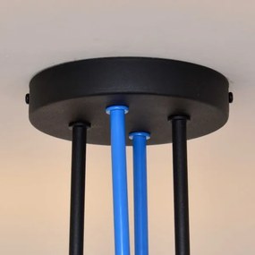 Prisadený luster OXFORD 4xE27/15W/230V čierna/modrá