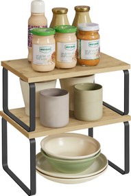 Sada 2 kuchynských poličiek MARZO, dub artisan/čierna