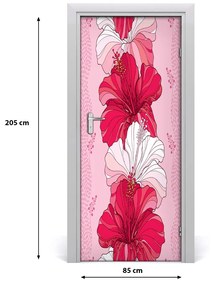 Samolepiace fototapety na dvere hibiskus 85x205 cm