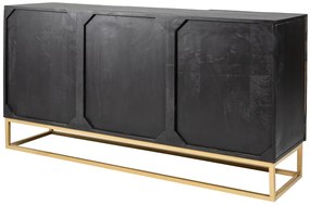 Dizajnová komoda Zorpi 140 cm – masívne mangové drevo / čierna