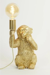 Zlatá stolná lampa s opičkou Monkey - 20*19*34 cm/40W