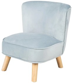 Svetlomodré zamatové detské kresielko Lil Sofa – Roba