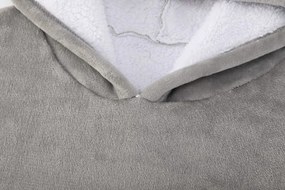 Deka s rukávmi HOODIE sivá