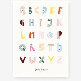 MADO Plagát Alphabet Spaghetti s abecedou pre deti 50x70 cm