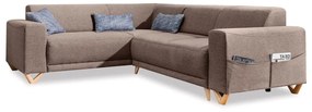 Hnedá rozkladacia/s úložným priestorom rohová pohovka (ľavý roh/do L) Classy Sophie – Miuform