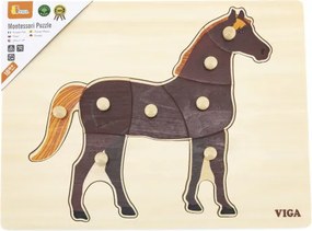 Puzzle na podložke s rúčkami Viga 44607 kôň