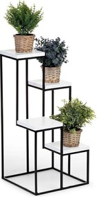 STOJAN NA KVETINÁČ KASKADA 70X34X34 CM ČIERNA/BIELA
