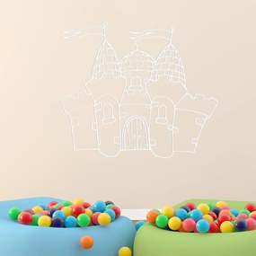 Veselá Stena Samolepka Hrad Farba: bílá, Veľkosť: 100 x 88 cm