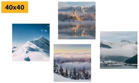 Set obrazov zasnežené hory