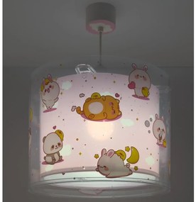 Dalber 41762S - Detský luster KAWAII FRIENDS 1xE27/15W/230V ružový