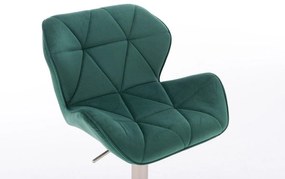 LuxuryForm DESIGN Stolička MILANO VELUR na čiernom tanieri - zelená