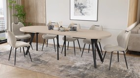 Mazzoni EXPANSO Kašmír / čierne nohy - OVÁLNY ROZKLADACÍ STÔL 160-360 cm PRE 16-18 OSÔB