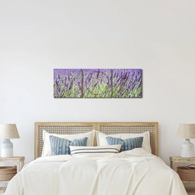 Obraz poľa s levanduľou (s hodinami) (90x30 cm)